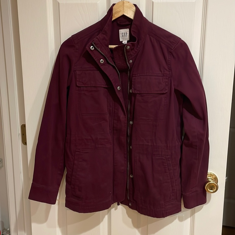 Gap burgundy utility jacket